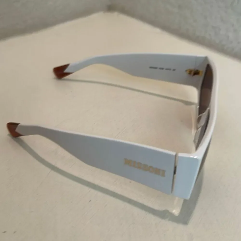 MISSONI MIS 0165/S Sunglasses Ivory White Chunky Wide Frame Y2K Celeb Style NEW